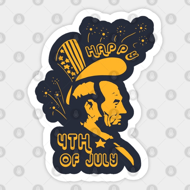 Abe 4th of July Design 2 Sticker by Eyanosa